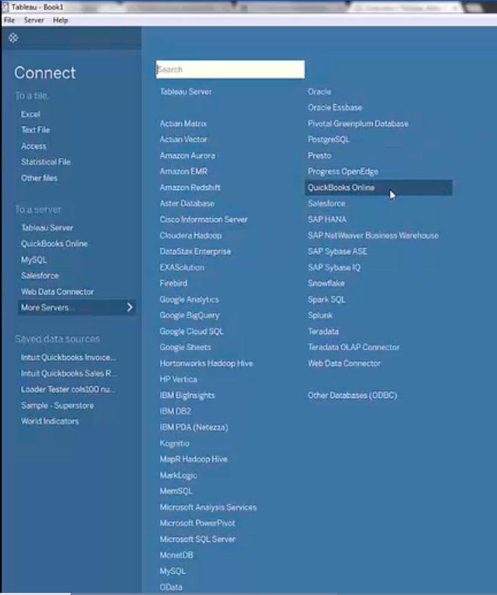 Connectors in Tableau Desktop